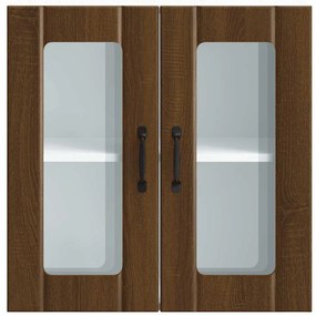 Armário de parede cozinha porta vidro Lucca carvalho castanho