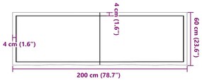 Prateleira de parede 200x60x(2-6) cm carvalho tratado castanho