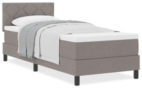 Cama Box Spring com Colchão Taupe 80x200 cm Tecido