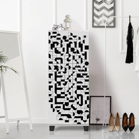 Sapateira Filinta – Branco/Preto – 50x127x38 cm