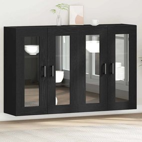 vidaXL Armários Murais 2 pcs Carvalho Preto 69,5 x 34 x 90 cm Madeira Engenharia