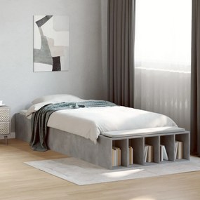 Estrutura de cama 100x200 cm derivados de madeira cinza sonoma