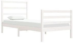 Estrutura cama solteiro 90x190 cm pinho maciço branco