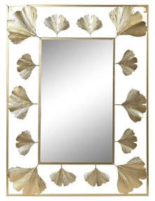 Espelho de Parede Dkd Home Decor Dourado Metal Folha de Planta (71 X 1 X 97 cm)