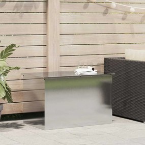 vidaXL Caixa de Armazenamento Externa Prateado 80 x 50,5 x 50 cm Aço