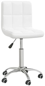 Cadeira de jantar giratória couro artificial branco
