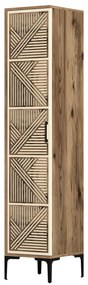 Roupeiro Kumsal P – Nogueira e Creme – 40x47,5x201,4 cm