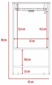 Móvel de casa de banho com lavatório malaga, com compartimento com porta prateleiras resistentes, 85 cm a x 45 cm e x 45 cm P, branco/duna