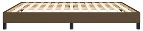 Estrutura de cama sem colchão 160x200 cm tecido castanho-escuro