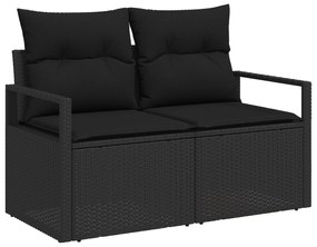 Conjunto de Sofá de Jardim de 9 Peças com Almofadas em Rattan Polímero