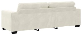 Sofá de 3 Lugares vidaXL Creme 180 cm Veludo