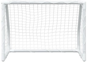 Baliza futebol infantil 2 pcs c/ bola 64x35x48 cm metal branco