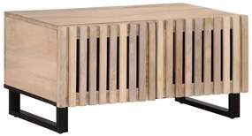 Mesa de centro 80x51x40 cm madeira de mangueira maciça branco
