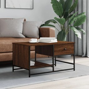vidaXL Mesa de centro 85,5x51x45cm derivados madeira carvalho castanho