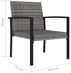 Cadeiras de jantar para jardim 4 pcs vime PE cinzento