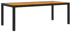 9 pcs conjunto jantar exterior com almofadões vime PE preto