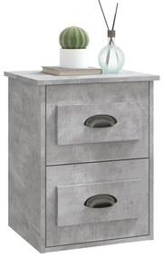 Mesas de cabeceira parede 2 pcs 41,5x36x53 cm cinzento cimento