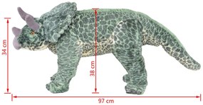 Brinquedo de montar dinossauro triceratops peluche verde XXL