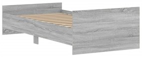 Estrutura de Cama Moona - 90x200 cm - Cinzento - Design Moderno