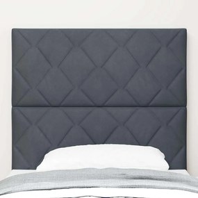 Cabeceira LED Design Blocos de Diamante Cinza Escuro 90 cm em Veludo