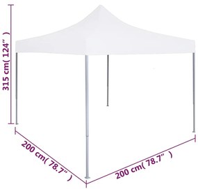 Tenda dobrável profissional para festas 2x2 m aço branco