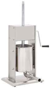vidaXL Máquina de enchidos manual 10 L aço inoxidável prateado
