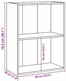 Estante c\ 2 prateleiras 60x30x76,5cm contrap. cinzento cimento