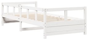 Sofá-cama 80x200 cm madeira de pinho maciça branco