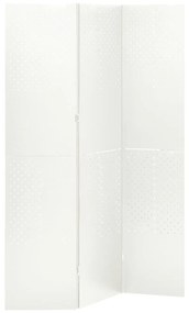 335896 vidaXL Divisória de quarto com 3 painéis aço 120x180 cm branco