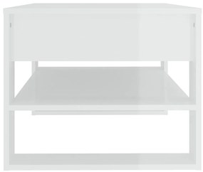 Mesa de centro 102x55x45 cm madeira processada branco brilhante