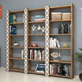 **** Estante City – Nogueira e Branco – 184,6 cm x 170 cm x 24,2 cm

*