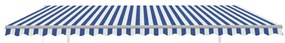Toldo automático c/ LED e sensor de vento 5x3,5 m azul e branco