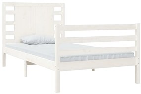 Estrutura de cama 90x200 cm madeira de pinho maciça branco