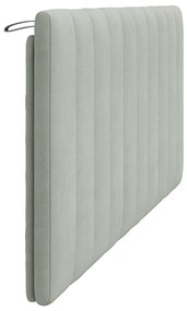 Almofadão de cabeceira 180 cm veludo cinzento-claro