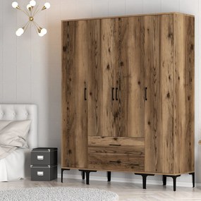 Roupeiro Kumsal STS – Nogueira – 160x47,5x201,4 cm
