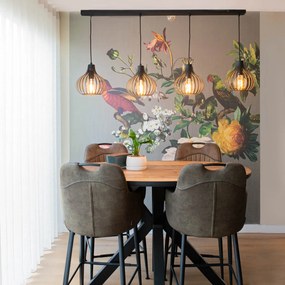 Candeeiro de suspensão moderno preto 4 luzes - Saffira