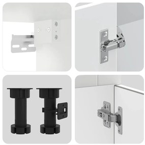 4 peças armário de cozinha conjunto Kalmar branco