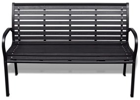 Banco de jardim 125 cm aço e WPC preto