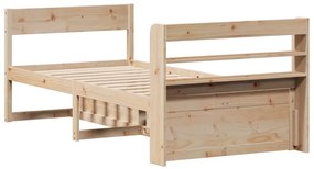 Cama sem colchão 100x200 cm madeira de pinho maciça