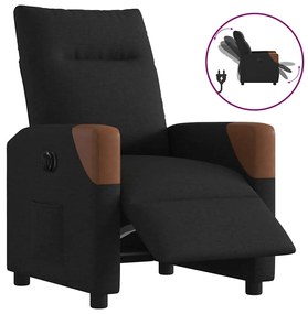 vidaXL Poltrona elétrica reclinável tecido preto