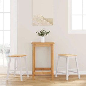 Cadeiras de bar 2 pcs madeira de seringueira maciça branco