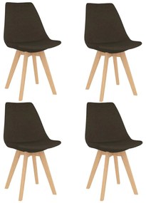 vidaXL Cadeiras de jantar 4 pcs tecido castanho-escuro