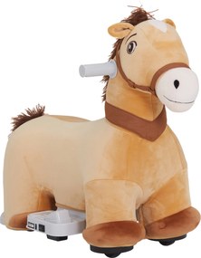 Cavalo Elétrico para Crianças de 18 a 36 Meses Cavalo de Brincar Elétrico com Bateria 6V e Música 69x34x53 cm Castanho