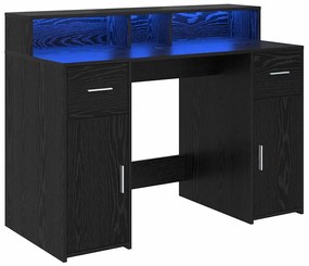 Mesa Carvalho Preto 120x55x91 cm Madeira Engenharia