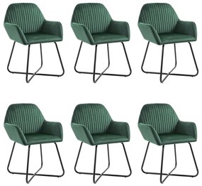 vidaXL Cadeiras de jantar 6 pcs veludo verde