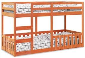 vidaXL Beliche 90x200 cm madeira de pinho maciça castanho cera