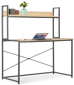 vidaXL Secretária de computador 120x60x138 cm preto e carvalho