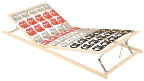 vidaXL Estrutura cama c/ 12 ripas cabeceira/pés ajustáveis 100x200 cm
