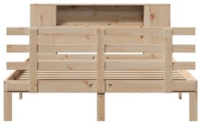 Cama com estante sem colchão 150x200 cm pinho maciço