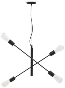 Candeeiro teto c/ lâmpadas incandescência 2 W preto E27